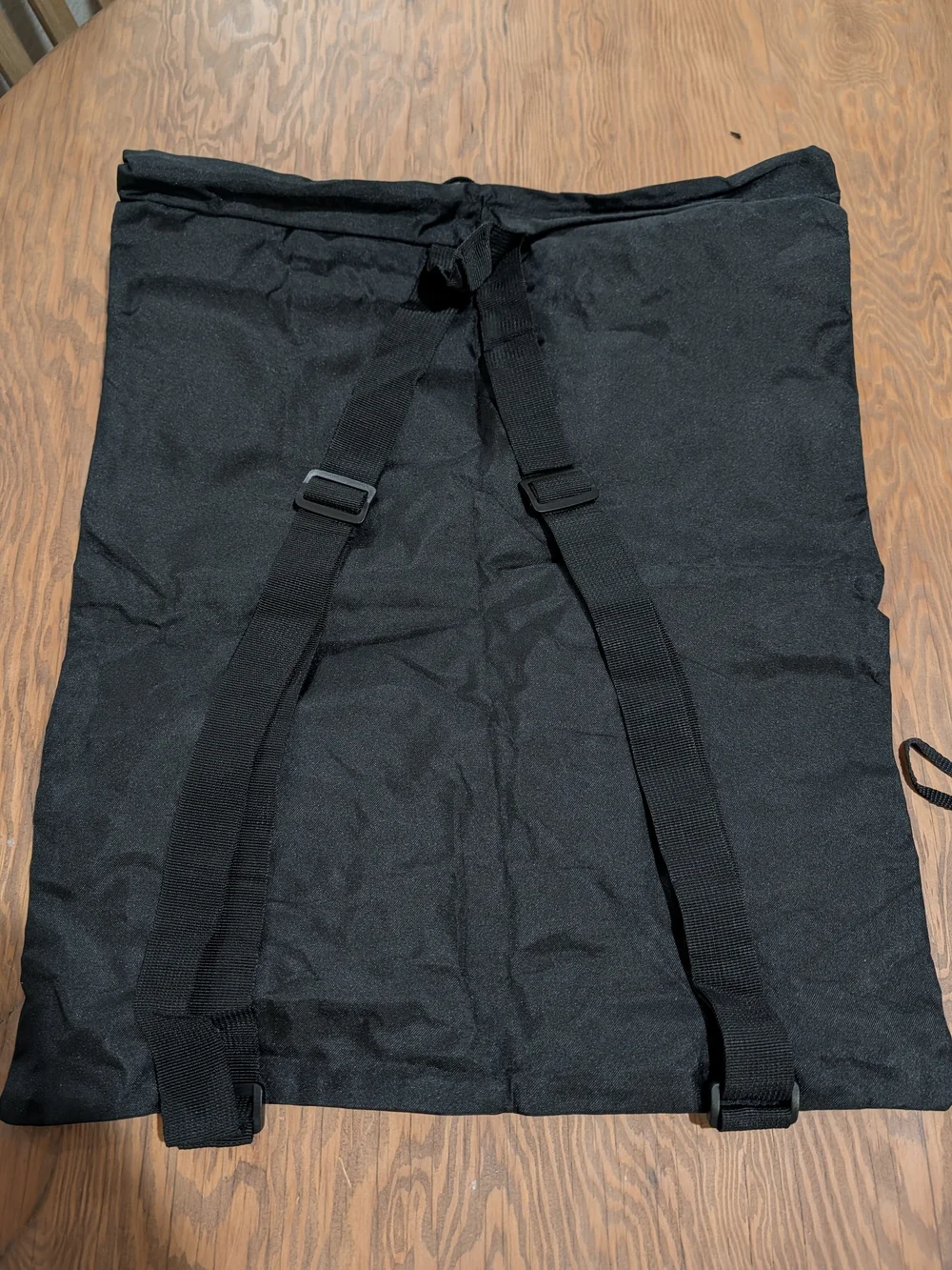Black Mesh Drawstring Sports Backpack with Side Bottle Pocket